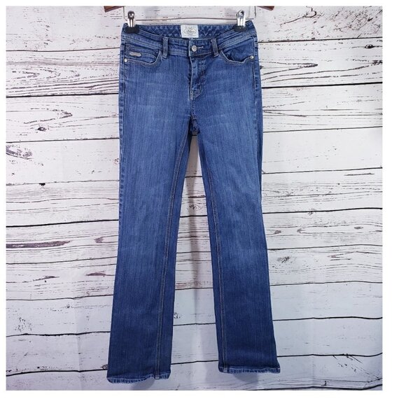 White House Black Market BLANC Women's Medium Wash Boot Cut Blue Jeans – Size 0R - Picture 13 of 13